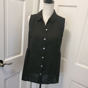 Susan Graver Black Knit Sleeveless Blouse Size 6, classic, casual